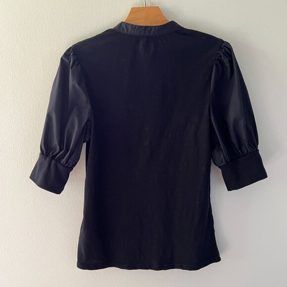 HABITUAL Puff Sleeve Henley Style Top - Picture 6 of 7